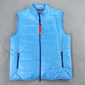 Redvanly Vest Mens 2XL Blue Quilted Puffer Full Zip Insulated Golf Pockets